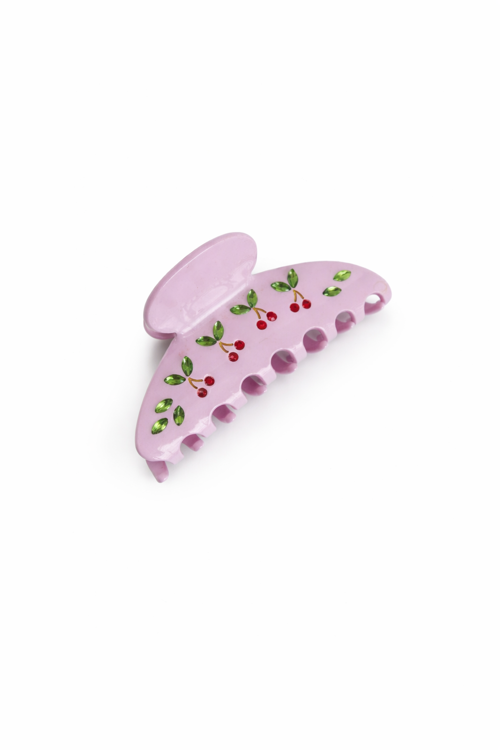 Cherry Rhinestone Claw Clip- 4”